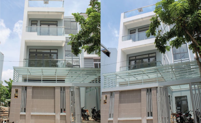 Nhà phố 1 trệt 3 lầu quận 7 – thi công xây dựng nhà phố có thang máy