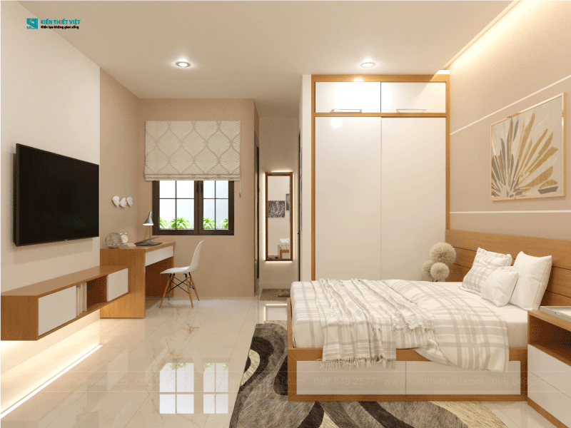 Phối cảnh 3D – Thiết kế nhà phố 1 trệt 1 lửng 2 lầu tân cổ điển (9)