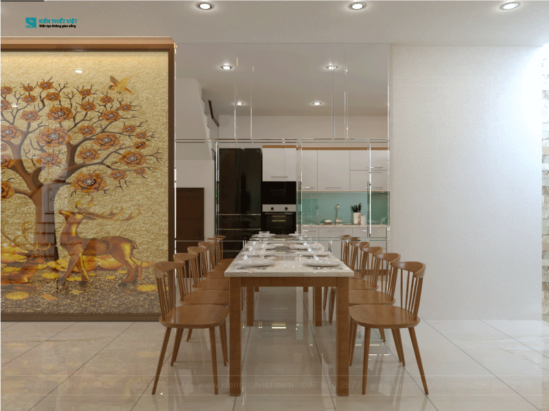 Phối cảnh 3D – Thiết kế nhà phố 1 trệt 1 lửng 2 lầu tân cổ điển (1)