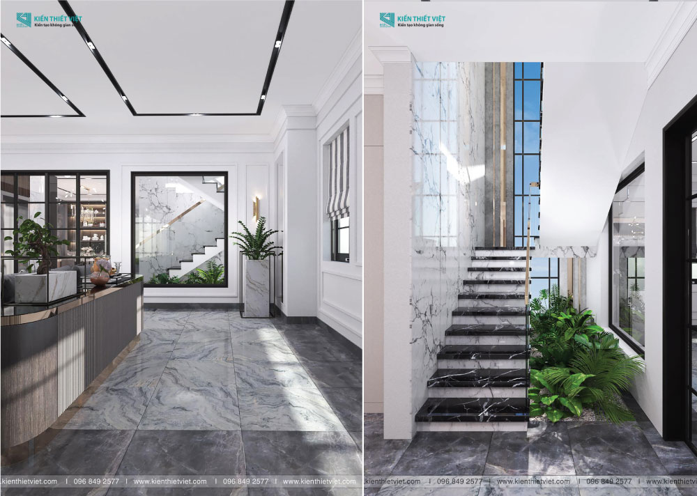 Phối cảnh 3D – Thiết kế nhà phố tân cổ điển 5 tầng (8)