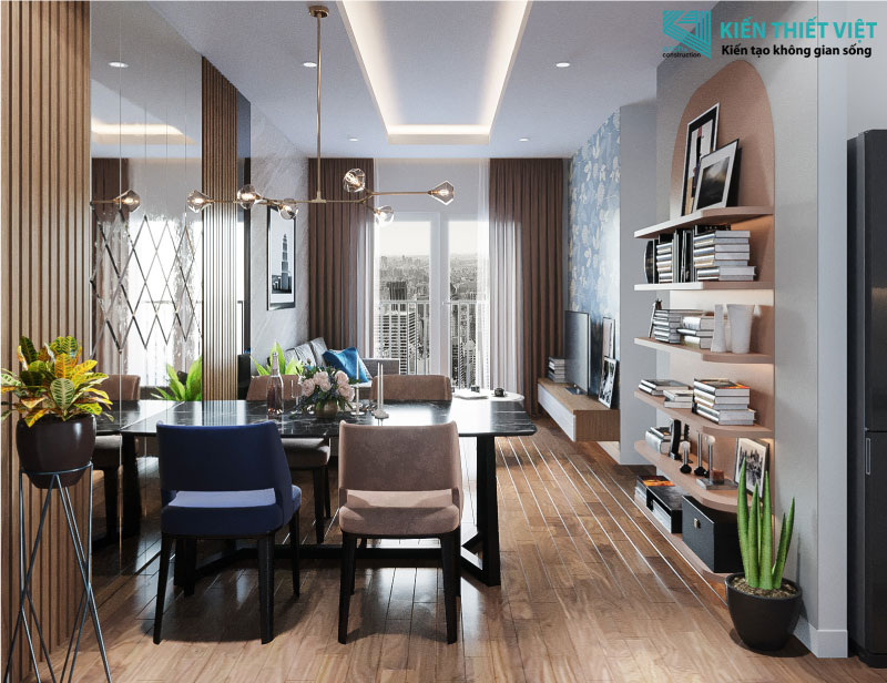 Phối cảnh 3D – Thiết kế nội thất căn hộ chung cư Diamond Riverside 72m2 (3)