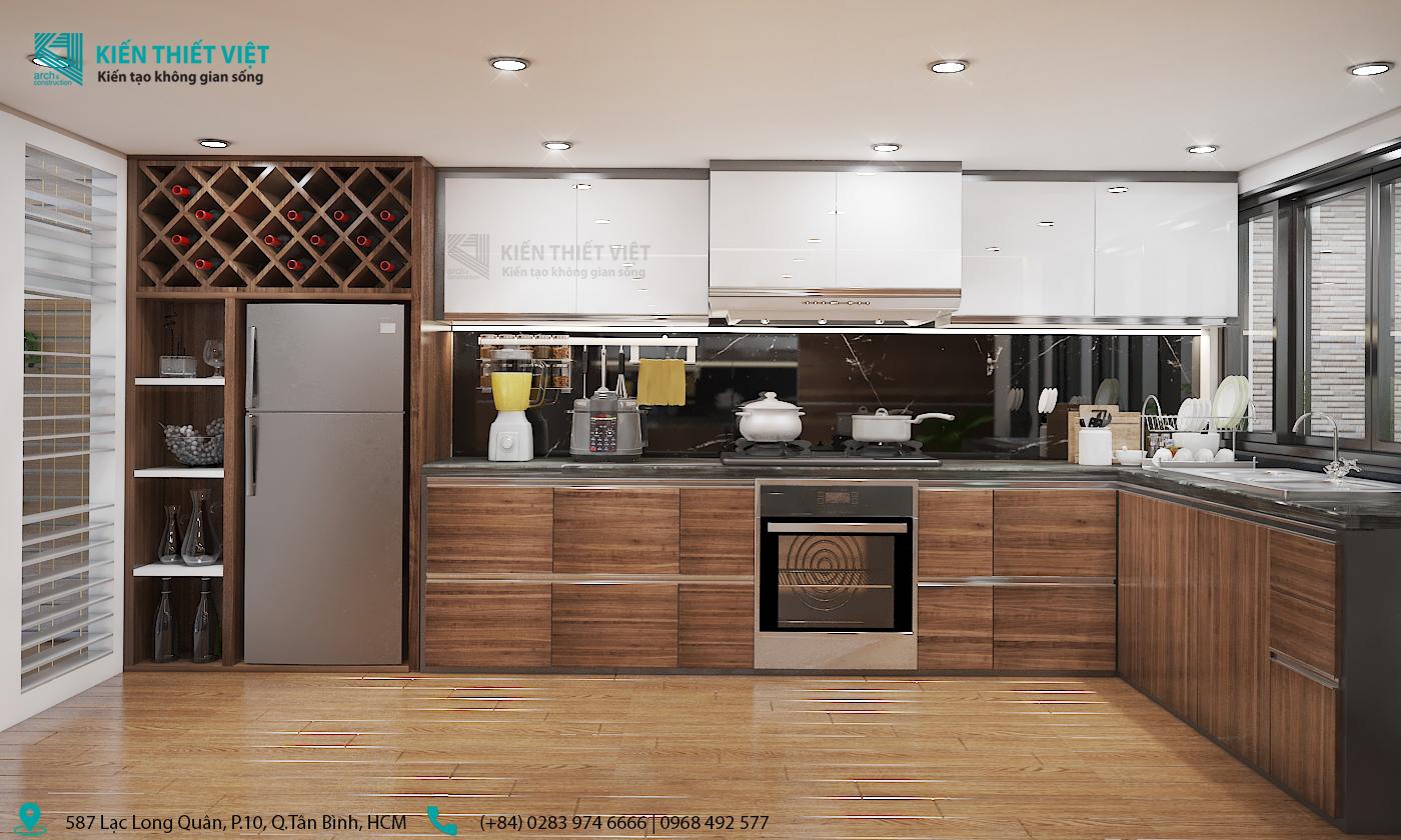 Phối cảnh 3D – Thiết kế nhà phố 1 trệt 1 lửng 2 lầu có sân thượng – 4x16m (5)