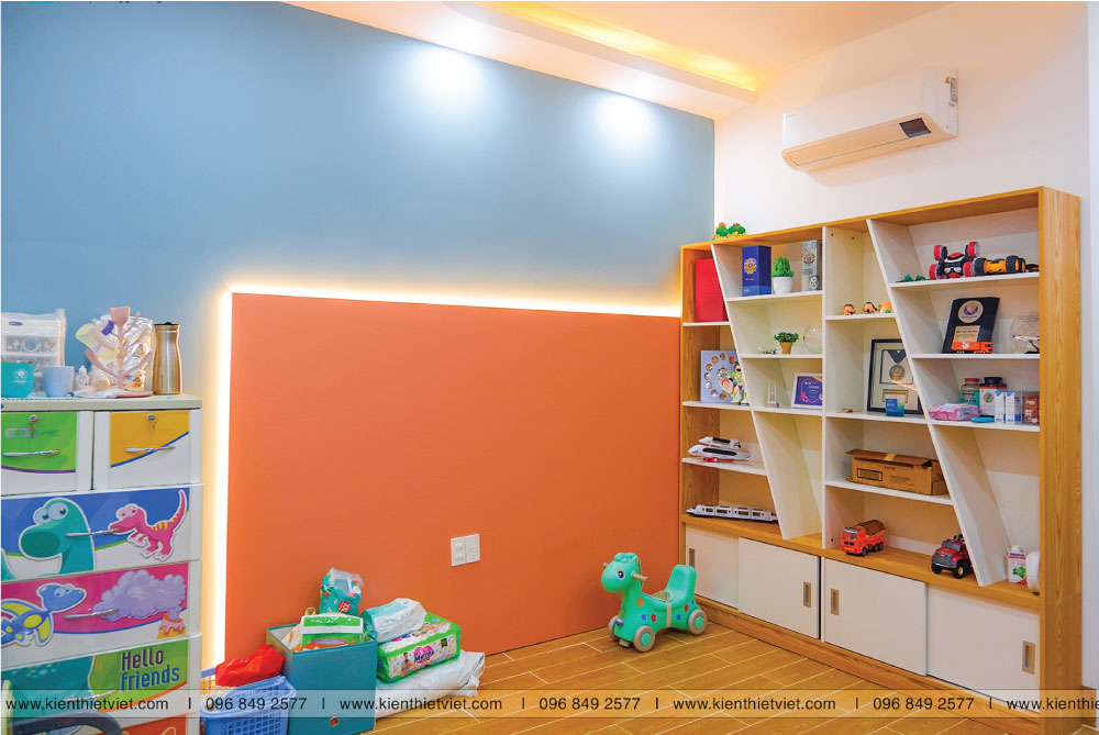 Phối cảnh 3D – [Hình thực tế] – Nhà phố 1 trệt 2 lầu nổi bật với nội thất color block (22)