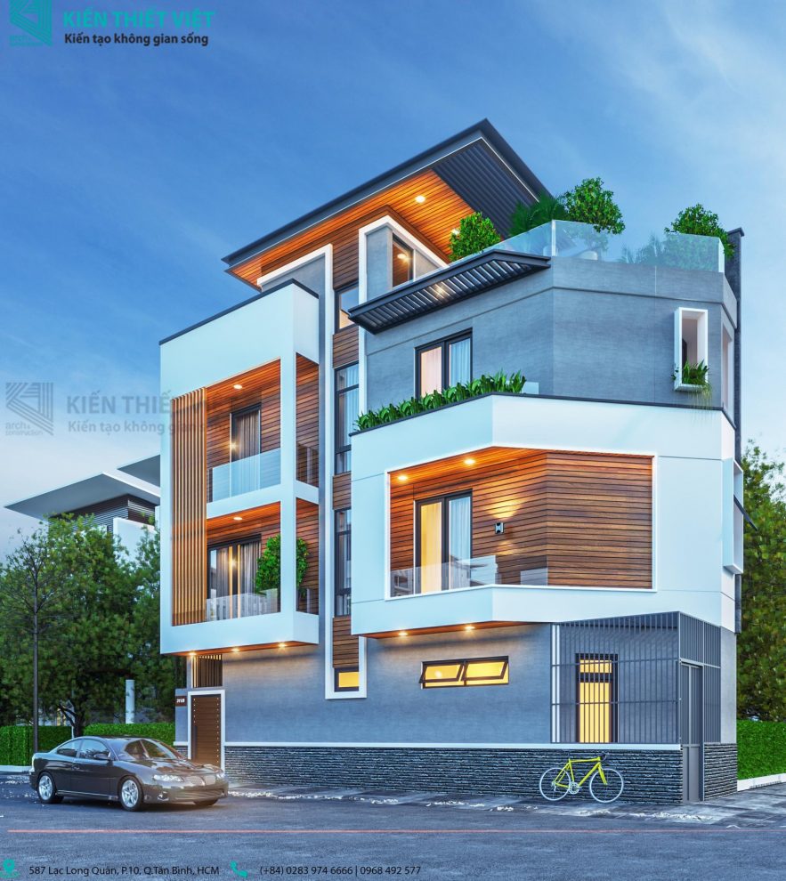 Phối cảnh 3D – Thiết kế nhà phố 2 mặt tiền Anh Phong (4)