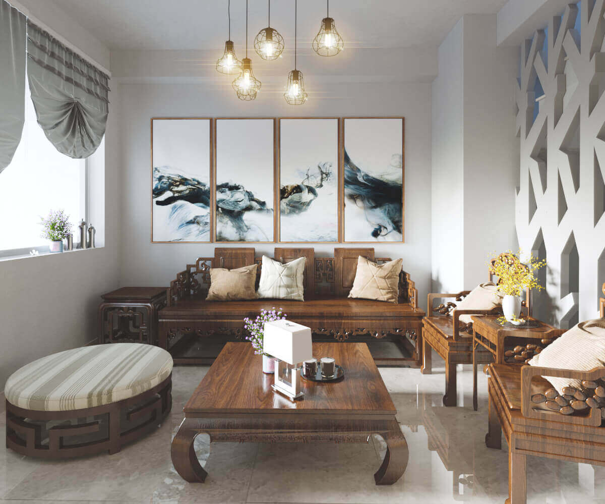 Phối cảnh 3D – Thiết kế nhà phố 4 tầng hiện đại kết hợp không gian kinh doanh Anh Minh (4)