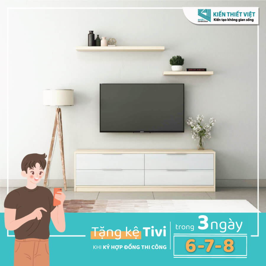 Tặng thêm kệ tivi khi ký hợp đồng thi công