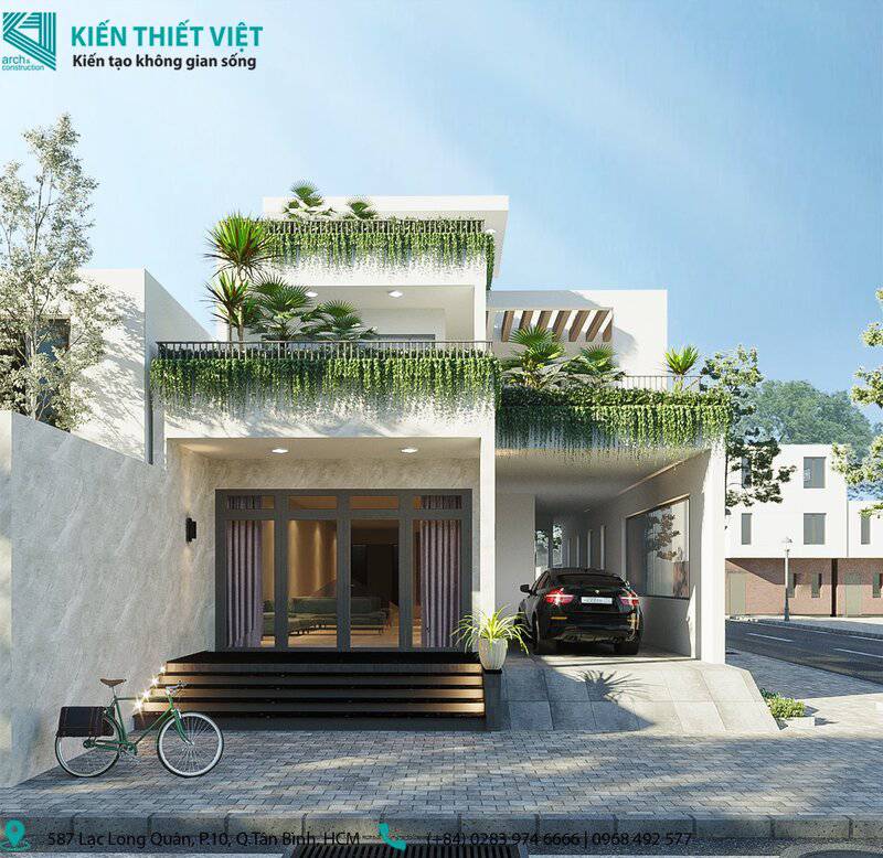 thiết kế mặt tiền nhà chị hiền củ chi (2)