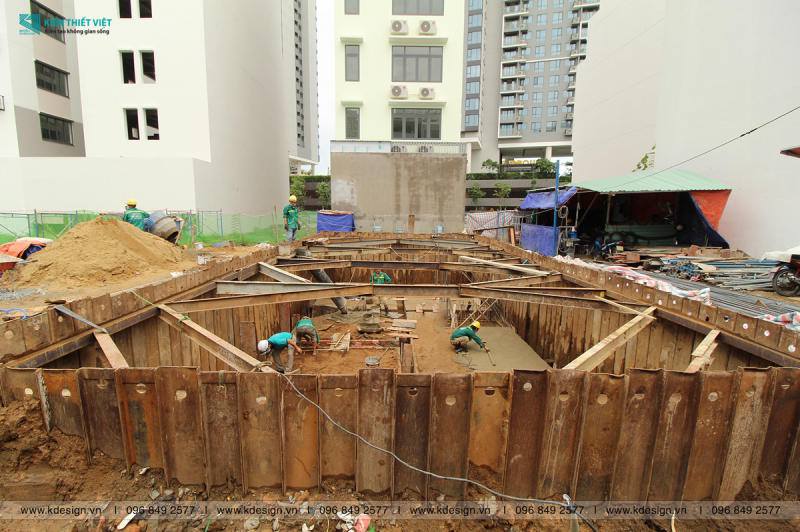 Đổ bê tông móng và đáy tầng hầm (32)