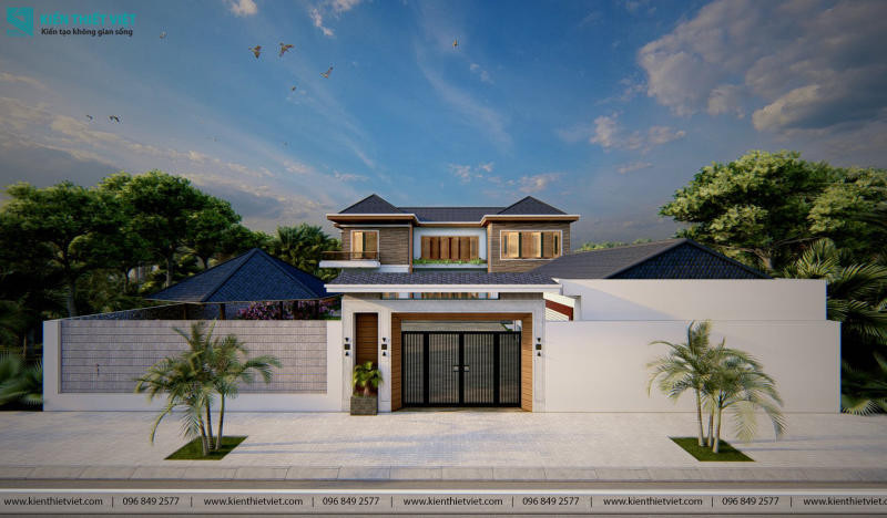 Thiết Kế Biệt Thự Sân Vườn Mái Thái Hồ Bơi (3)