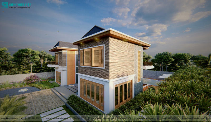 Thiết Kế Biệt Thự Sân Vườn Mái Thái Hồ Bơi (11)