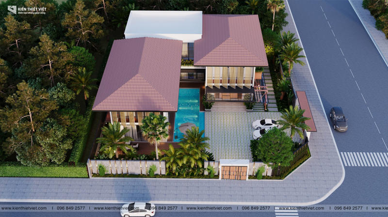 thiết kế biệt thự hiện đại hồ bơi sân vườn (6)