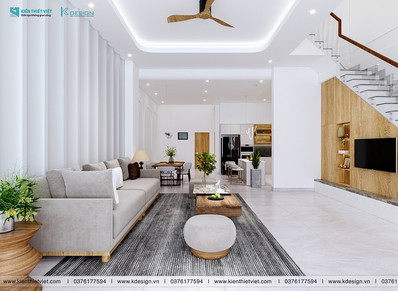 Nội thất phòng khách với bếp (2)