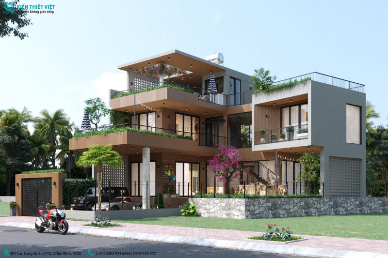 Thiết kế biệt thự hiện đại 230m2 (1)