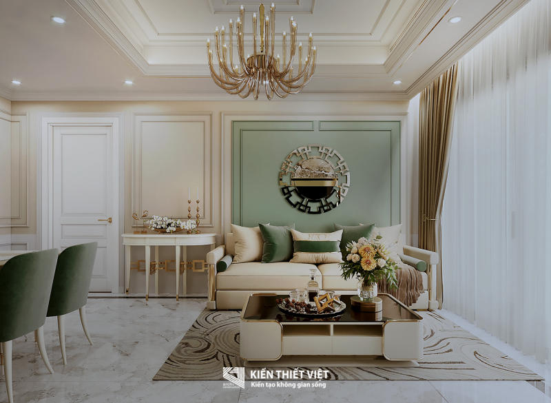 Thiết kế nội thất căn hộ tân cổ điển Phú Mỹ Hưng (1)