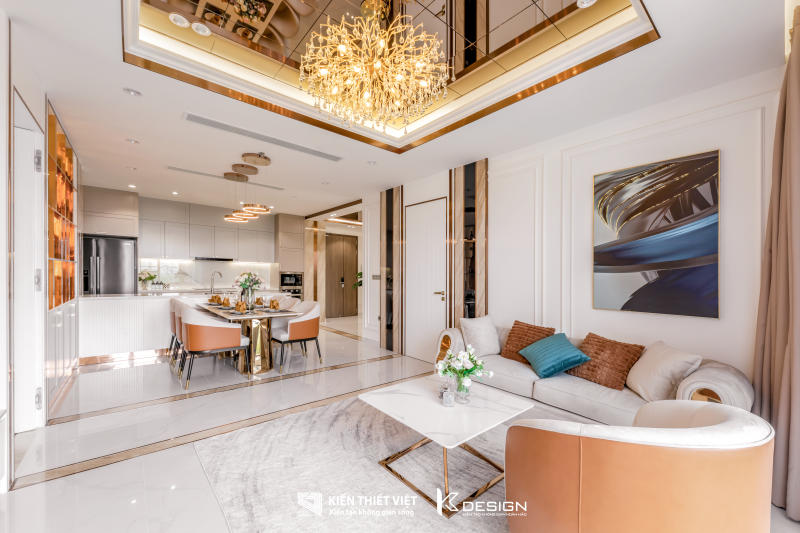 Nội thất không gian phòng Khách + phòng Bếp (5)