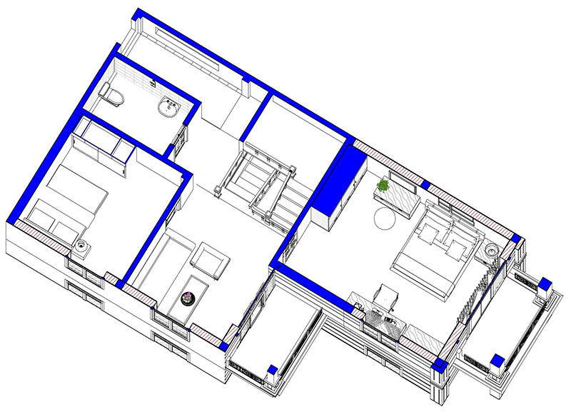 bản vẽ 3d mẫu thiết kế nhà 2 tầng 3 phòng ngủ mái thái