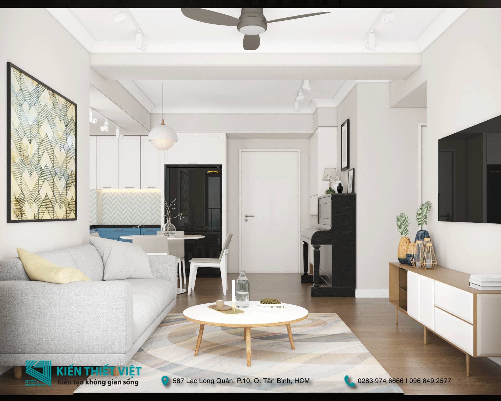Báo giá thiết kế nội thất căn hộ chung cư căn hộ palm heights