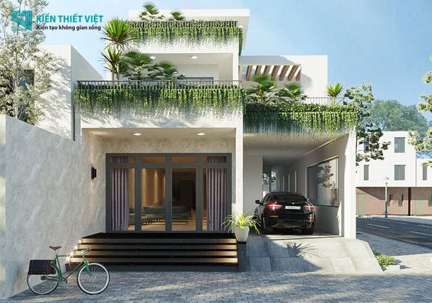 thiết kế mặt tiền nhà chị hiền củ chi
