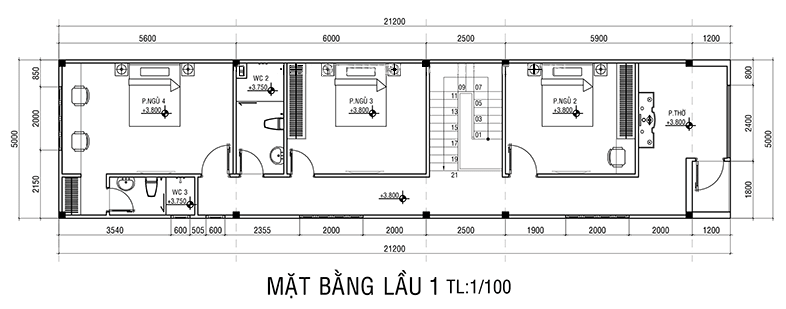 Mẫu Thiết Kế Nhà Ống 2 Tầng 4 Phòng Ngủ 1 Phòng Thờ Năm 2023 - Kiến Thiết  Việt