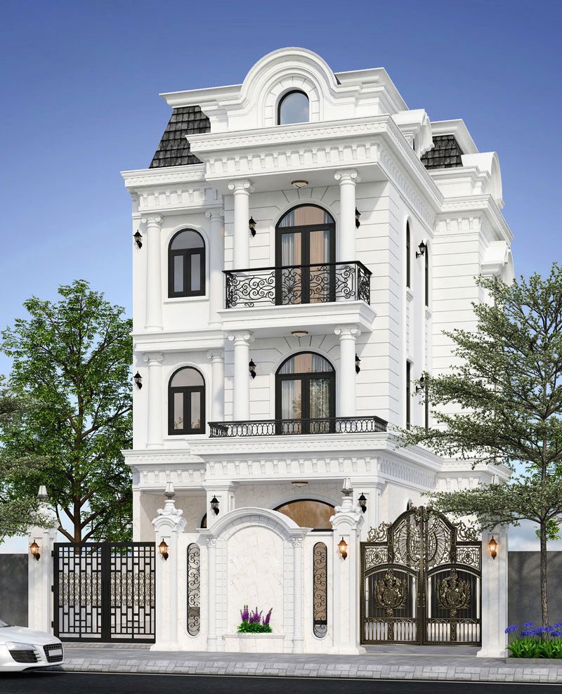 Gợi ý mẫu thiết kế biệt thự 3 tầng tân cổ điển đẹp, sang trọng - Kiến Thiết Việt