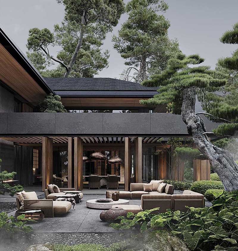 nhà biệt thự đẹp phong cách Nhật