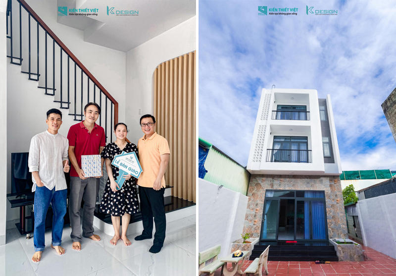 bàn giao nhà phố 2 mặt tiền hiện đại