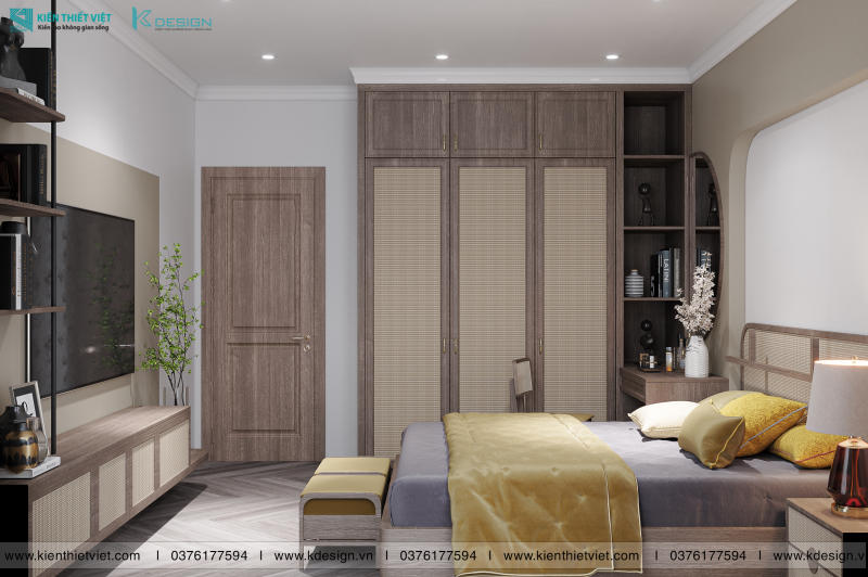Phòng ngủ thiết kế phong cách nội thất Indochine