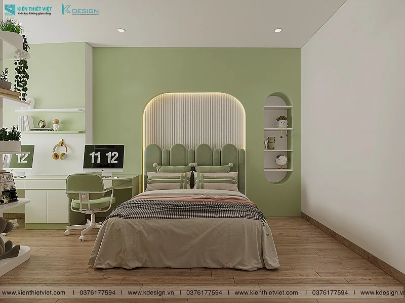 Thiết kế phòng ngủ kid nhà phố phong cách wabi sabi anh Quốc