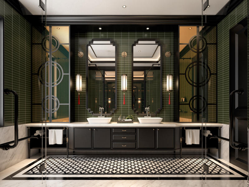 Phòng wc thiết kế phong cách nội thất Indochine
