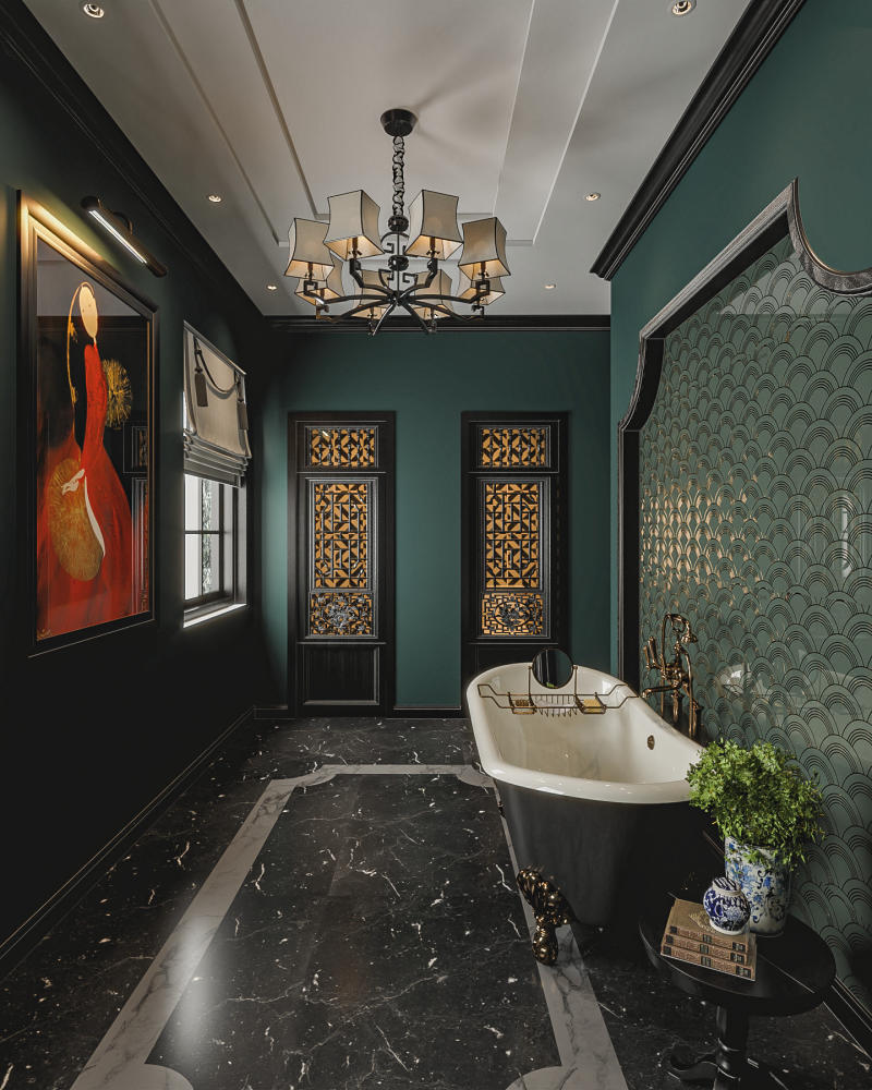 Phòng wc thiết kế phong cách nội thất Indochine