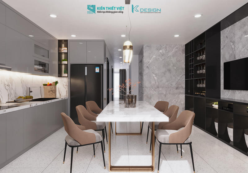 Thiết kế phòng bếp nhà phố kết hợp kinh doanh anh Tum quận Bình Tân