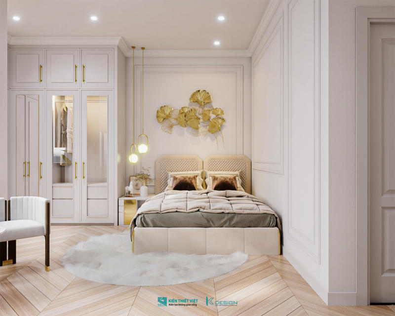 Thiết kế phòng ngủ đẹp phong cách tân cổ điển