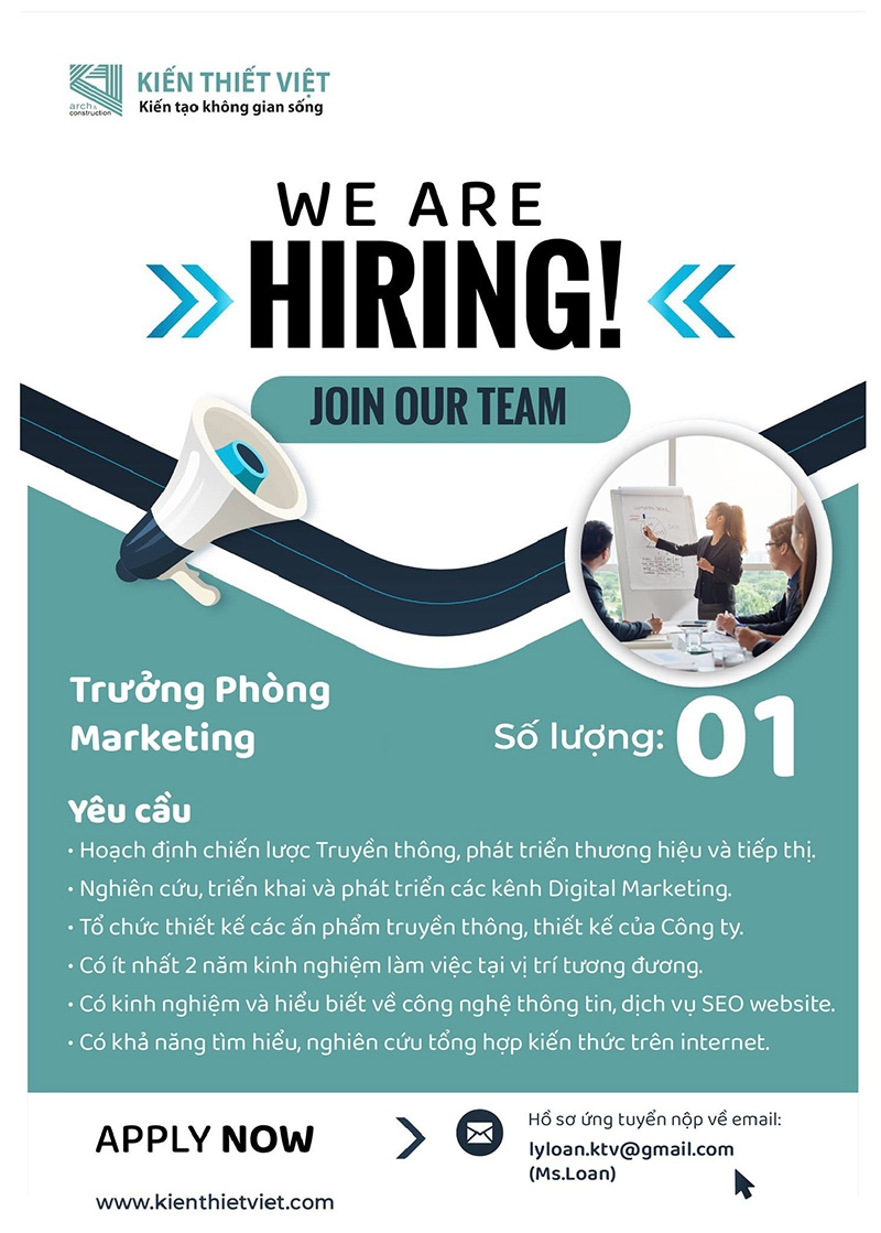 Tuyển dụng trưởng phòng Marketing