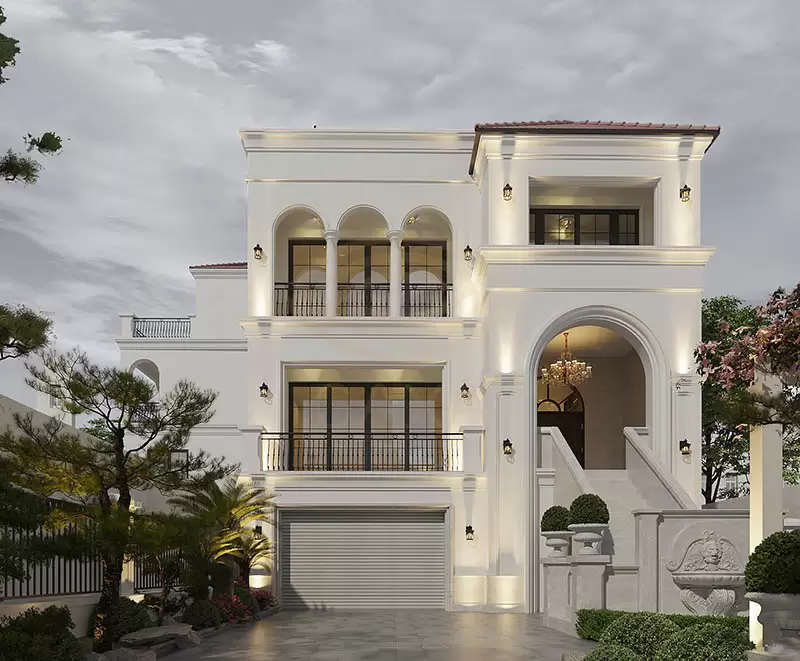 399+ Mẫu biệt thự tân cổ điển 3 tầng kiểu Pháp đẹp sang 2 Màu sắc và ánh sáng là hai yếu tố quan trọng hàng đầu giúp hoàn thiện vẻ đẹp