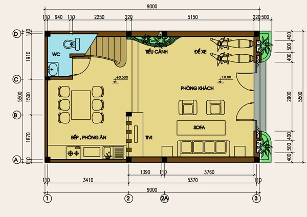 Tổng hợp các bản thiết kế nhà đẹp tiện nghi cho không gian sống 3 Bản vẽ mặt đứng và mặt cắt mang lại cái nhìn tổng thể của ngôi nhà