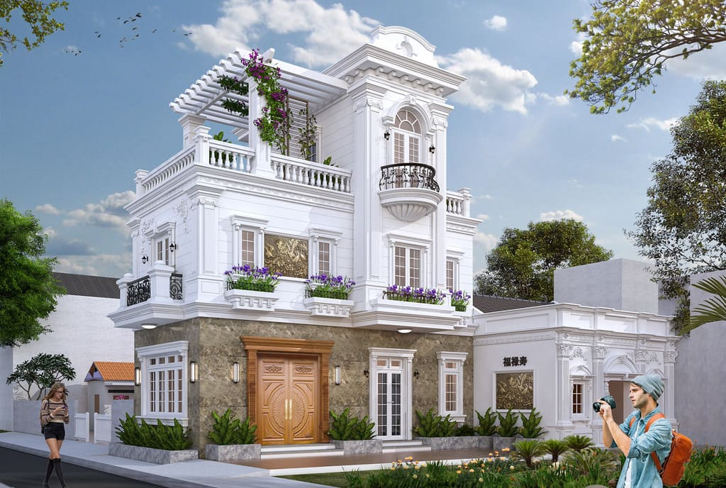 399+ Mẫu biệt thự tân cổ điển 3 tầng kiểu Pháp đẹp sang 7 Biệt thự 3 tầng kiểu Pháp có sân vườn