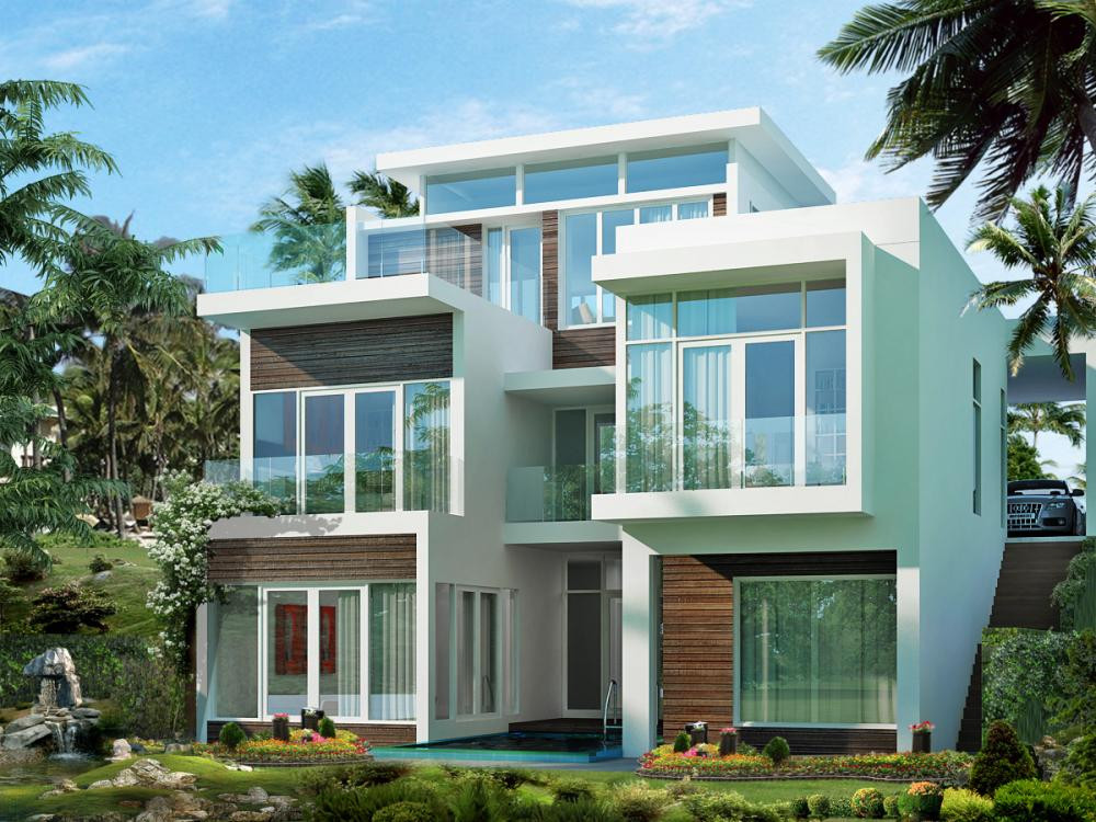 Tiêu chuẩn thiết kế biệt thự tại Đà Nẵng và các vấn đề liên quan 3 biet thu nhiet doi co thiet ke mo voi san vuon khong gian noi that ket noi truc tiep voi thien nhien tao cam giac thu gian thoai mai cho gia chu sau mot ngay lam viec