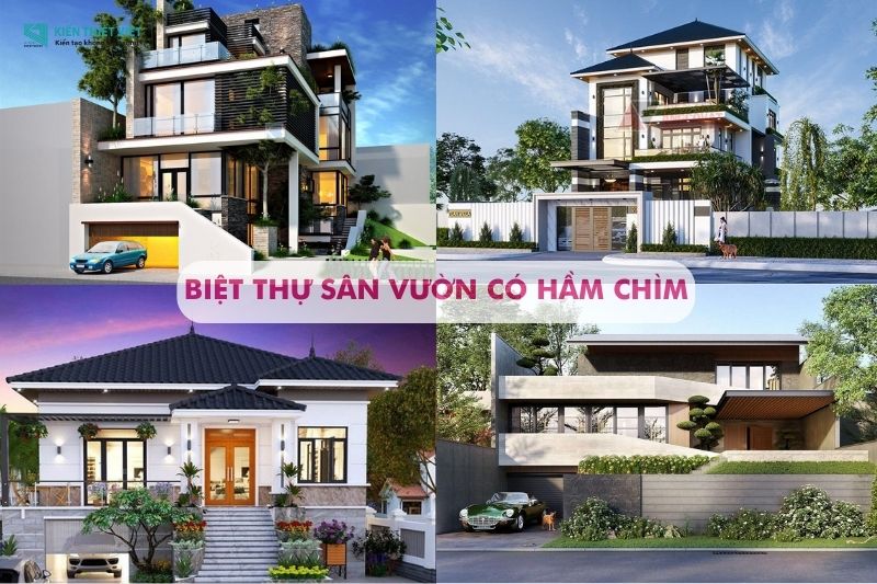 Thiết Kế Mẫu Nhà Có Tầng Hầm Chìm 5x20 Hiện Đại 10 Biệt thự sân vườn có tầng hầm chìm