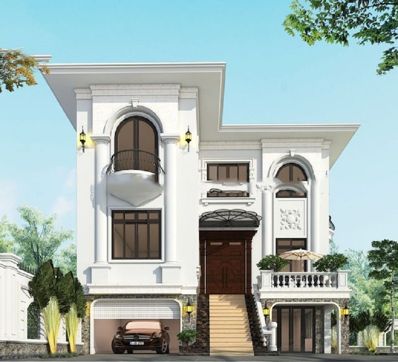 Thiết kế biệt thự tân cổ điển-Kiến trúc đẳng cấp thịnh hành hiện nay 6 biet thu thiet ke them tang ham tang dien tich su dung