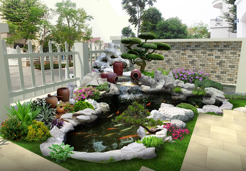 Mặt Bằng Biệt Thự Sân Vườn – Bố Trí Hài Hòa Với Không Gian 2 bo tri san vuon thuong bao gom cac tieu canh