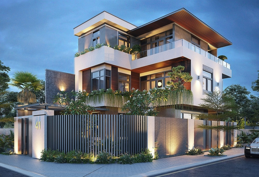 15+ Mẫu cổng hàng rào biệt thự hiện đại sang trọng hàng đầu 1 Cổng và hàng rào sắt mang lại cảm giác an toàn và chắc chắn cho ngôi nhà