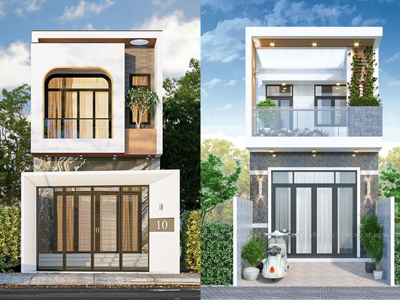 Mẫu Nhà Ống 2 Tầng Mặt Tiền 5m - Đơn Giản Mà Tinh Tế 2 dac diem noi bat cua mau nha ong 2 tang co thiet ke toi gian