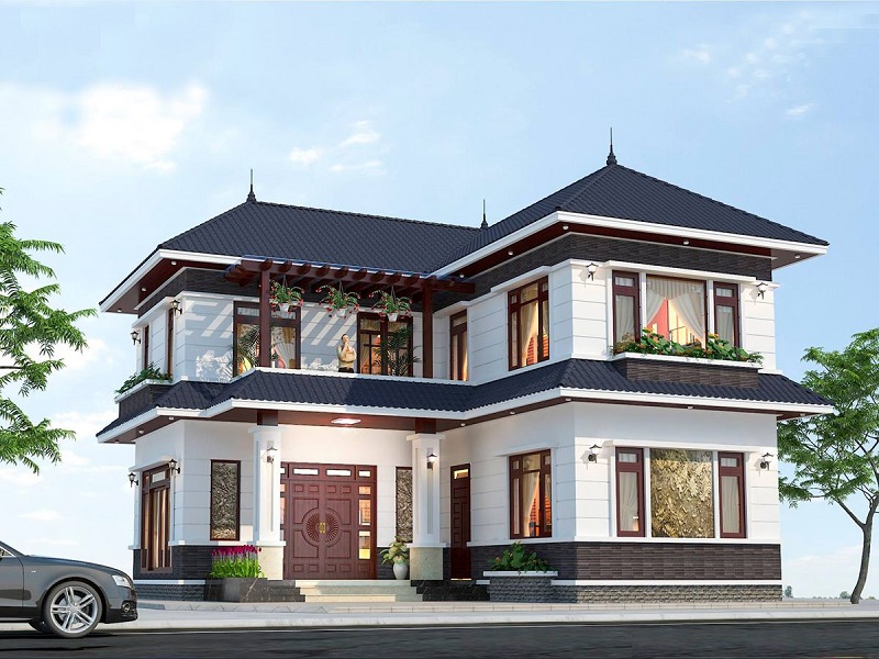 Biệt Thự 100m2 - Thiết Kế Đẹp Mắt Cho Cuộc Sống Hiện Đại 1 dac diem thiet ke cua biet thu 2 tang 100m2 hien dai ve thiet ke khong gian mo