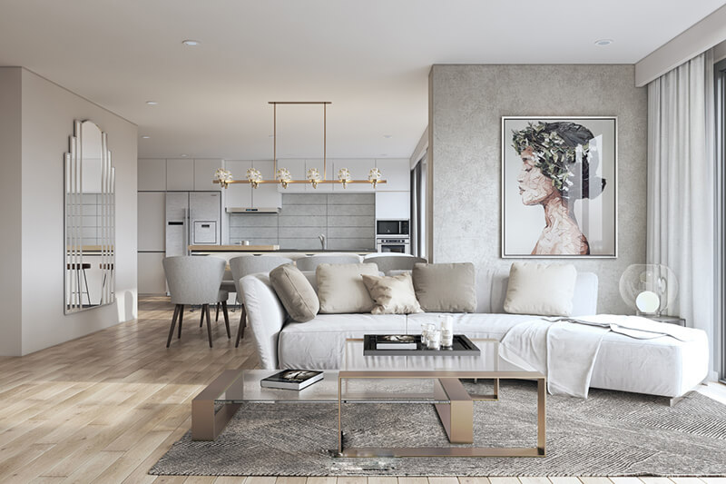 Thiết kế nội thất biệt thự song lập sang trọng và đẳng cấp 2025 9 khong gian phong khach duoc bo tri noi that toi gian nhung van toat len ve dep sang trong