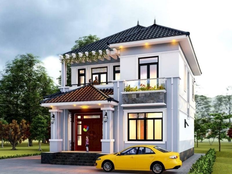 Biệt Thự Mini: Nhỏ Gọn, Tiện Nghi Và Hiện Đại 8 mau biet thu 2 tang mai thai dep sang trong