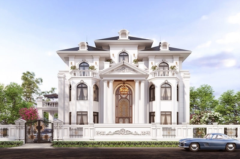 Biệt Thự 3 Tầng Hiện Đại 120m² – Tận Hưởng Không Gian Sống Đẳng Cấp 8 mau biet thu hien dai voi gam mau trang tinh khoi