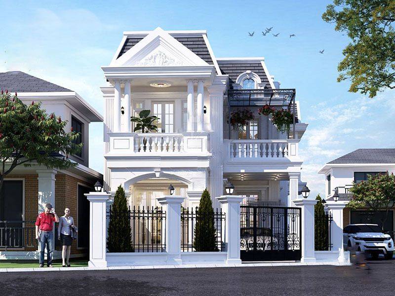 Biệt Thự Mini 2 Tầng Kiểu Pháp: Sự Kết Hợp Hoàn Hảo Giữa Cổ Điển Và Hiện Đại 11 mau biet thu kieu phap 2 tang 1 tum dep mat