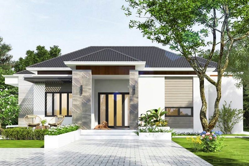 Mặt Bằng Biệt Thự Sân Vườn – Bố Trí Hài Hòa Với Không Gian 5 mau biet thu san vuon 1 tang