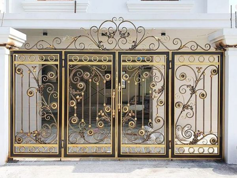 Thiết kế cổng biệt thự đẹp hiện đại và các vấn đề liên quan 7 mau cong biet thu 4 canh rong rai bat mat