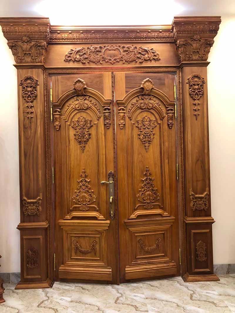 Cửa Tân Cổ Điển Giúp Nâng Tầm Đẳng Cấp Cho Không Gian Sống 2 mau cua go duoc cham tro hoa van ti mi co tinh tham my cao vuot troi